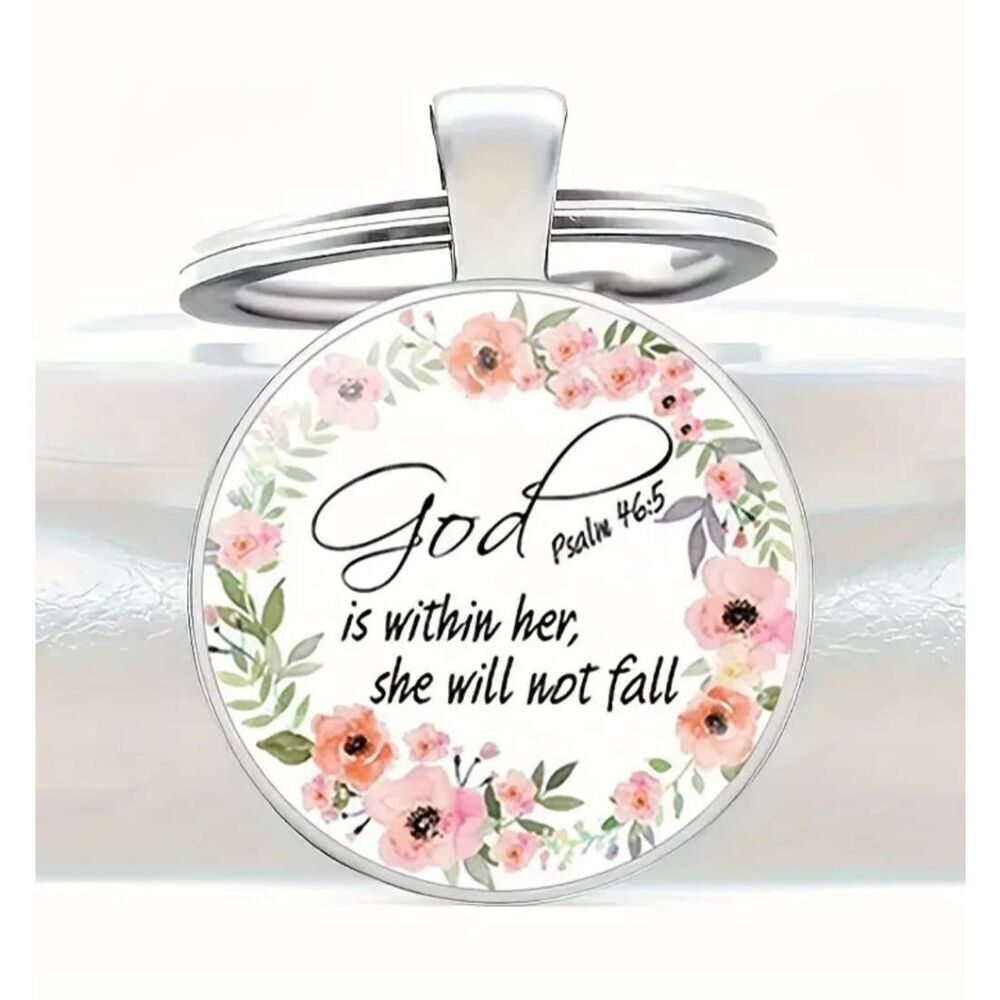 God is Within Her Keychain - Faith Religious Keychain - Picture 2 of 6